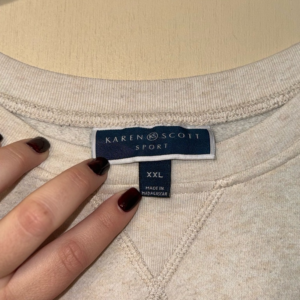 Karen Scott Heather Gray Crewneck Sweater - Picture 3 of 6